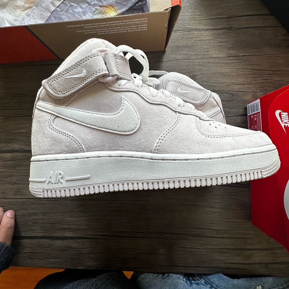 Nike High-Top Sneakers in Cream